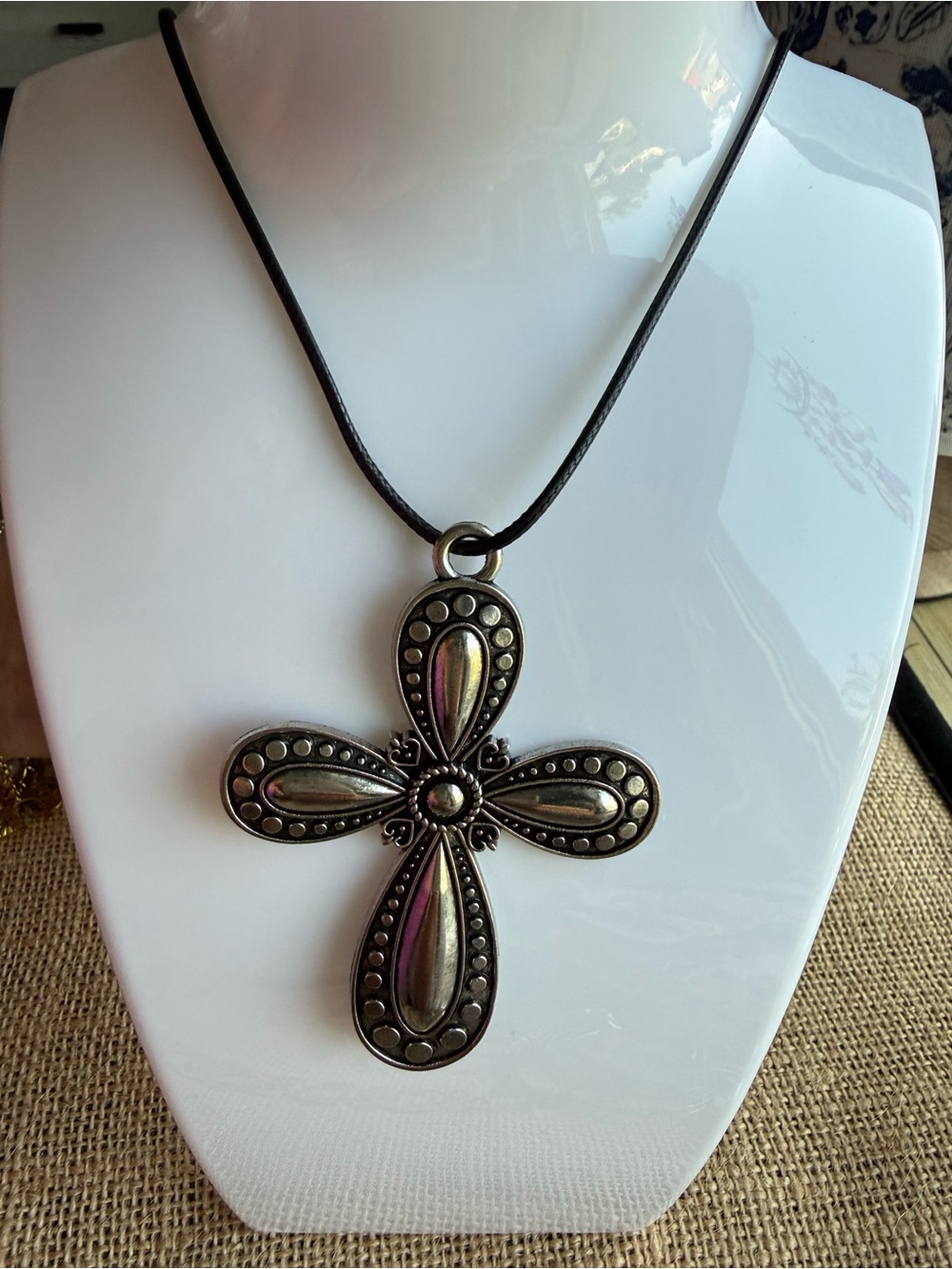 Silver-Tone Cross Pendant Necklace - Women Jewelry